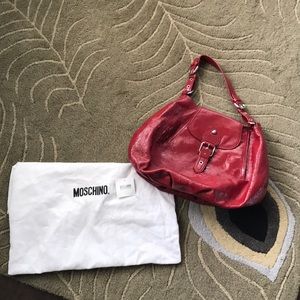 Moschino Red Patent Leather hoboPRICEFIRM LIKENEW